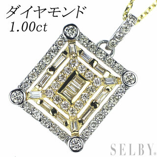 K18YG/Pt900 ダイヤモンド ペンダントネックレス 1.00ct(ネックレス)