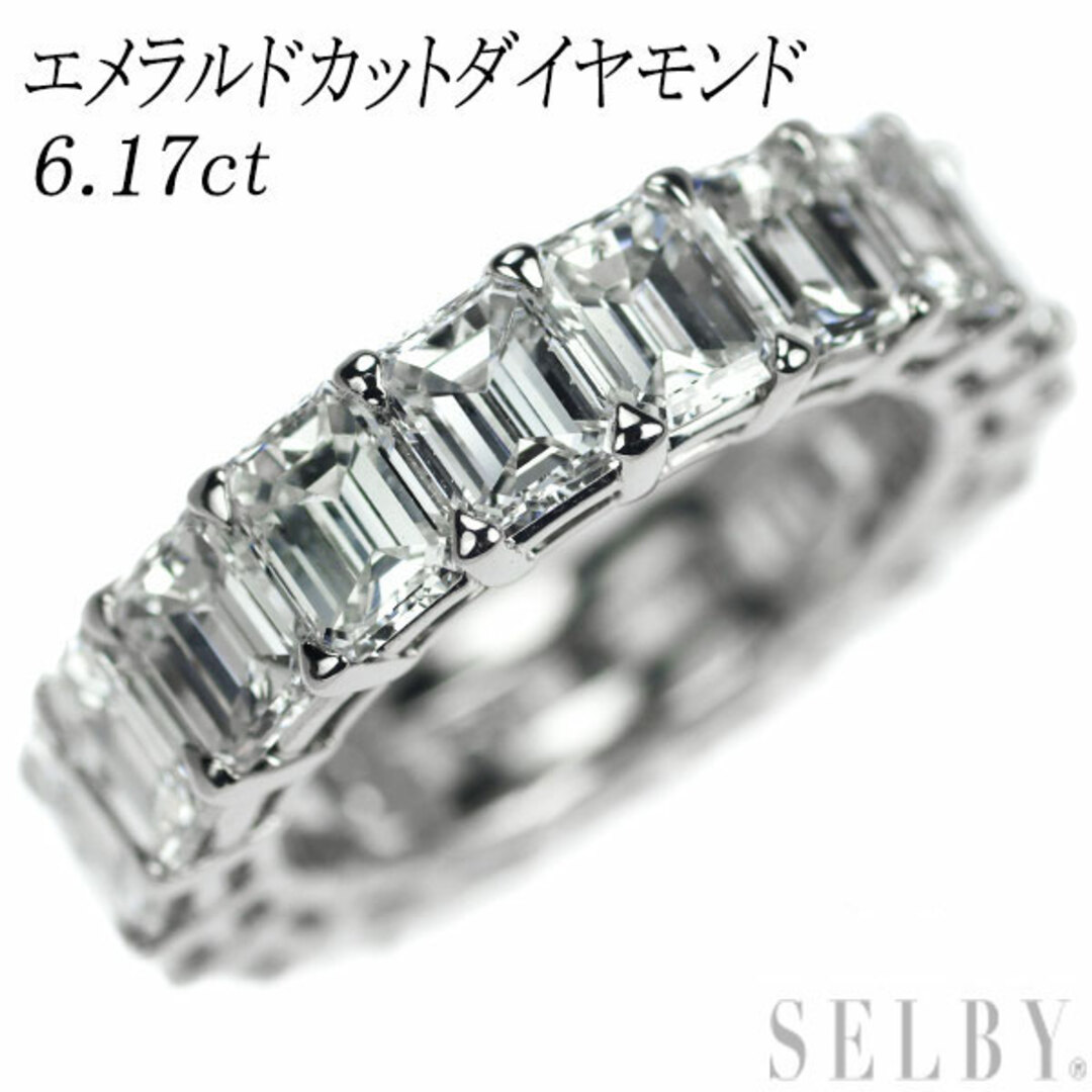 Pt950 エメラルドカット ダイヤモンド リング 6.17ct フルエタニティ レディースのアクセサリー(リング(指輪))の商品写真