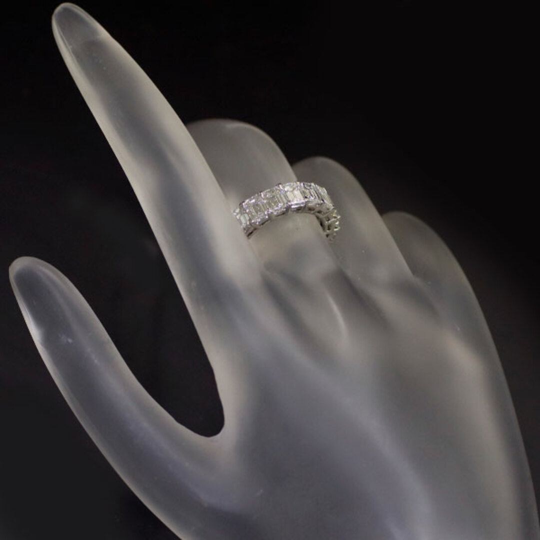 Pt950 エメラルドカット ダイヤモンド リング 6.17ct フルエタニティ レディースのアクセサリー(リング(指輪))の商品写真