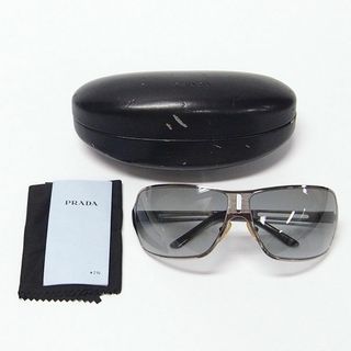 PRADA - N242-302 PRADA サングラス SPR54H 69□12 120 グレー シルバー 金属 メタルフレーム ケース付き メンズプラダ 