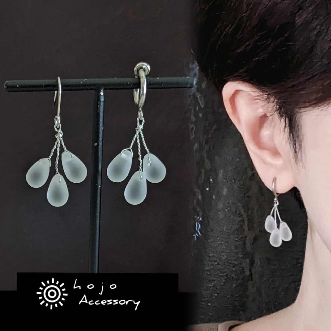 frosty アオダモ 🌿 シルバー  Earring  Pierce ハンドメイドのアクセサリー(イヤリング)の商品写真