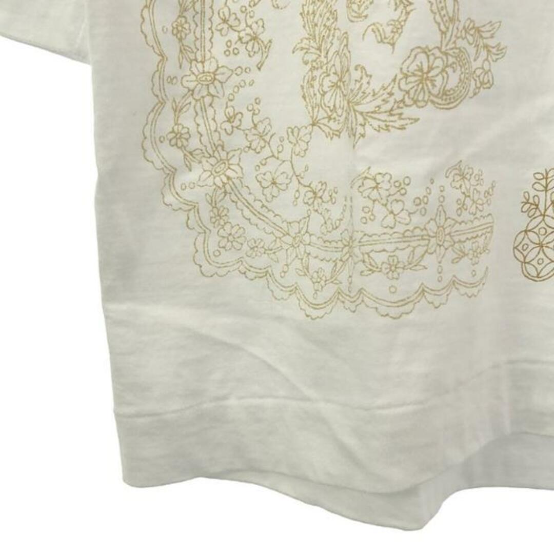 tao COMME des GARCONS / タオコムデギャルソン | 2022SS | マイホワイト ボタニカル フラワー 箔プリント 7分袖 Tシャツ | S | ホワイト | レディース レディースのトップス(Tシャツ(長袖/七分))の商品写真