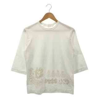 tao COMME des GARCONS / タオコムデギャルソン | 2022SS | マイホワイト ボタニカル フラワー 箔プリント 7分袖 Tシャツ | S | ホワイト | レディース(Tシャツ(長袖/七分))