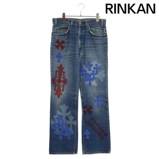 クロムハーツ(Chrome Hearts)のクロムハーツ  STENCIL DENIM/ステンシル ペイントデザインクロスパッチ付きデニムパンツ メンズ 32インチ(デニム/ジーンズ)