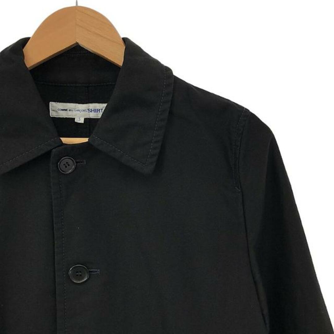 COMME des GARCONS SHIRT(コムデギャルソンシャツ)のCOMME des GARCONS SHIRT / コムデギャルソンシャツ | 製品加工 ステッチワーク シングル ステンカラーコート | S | ブラック | メンズ メンズのジャケット/アウター(その他)の商品写真