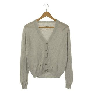 Maison Margiela / メゾンマルジェラ | 2018SS | コットン スエードエルボーパッチ Vネック ニットカーディガン | S | グレー | レディース(カーディガン)