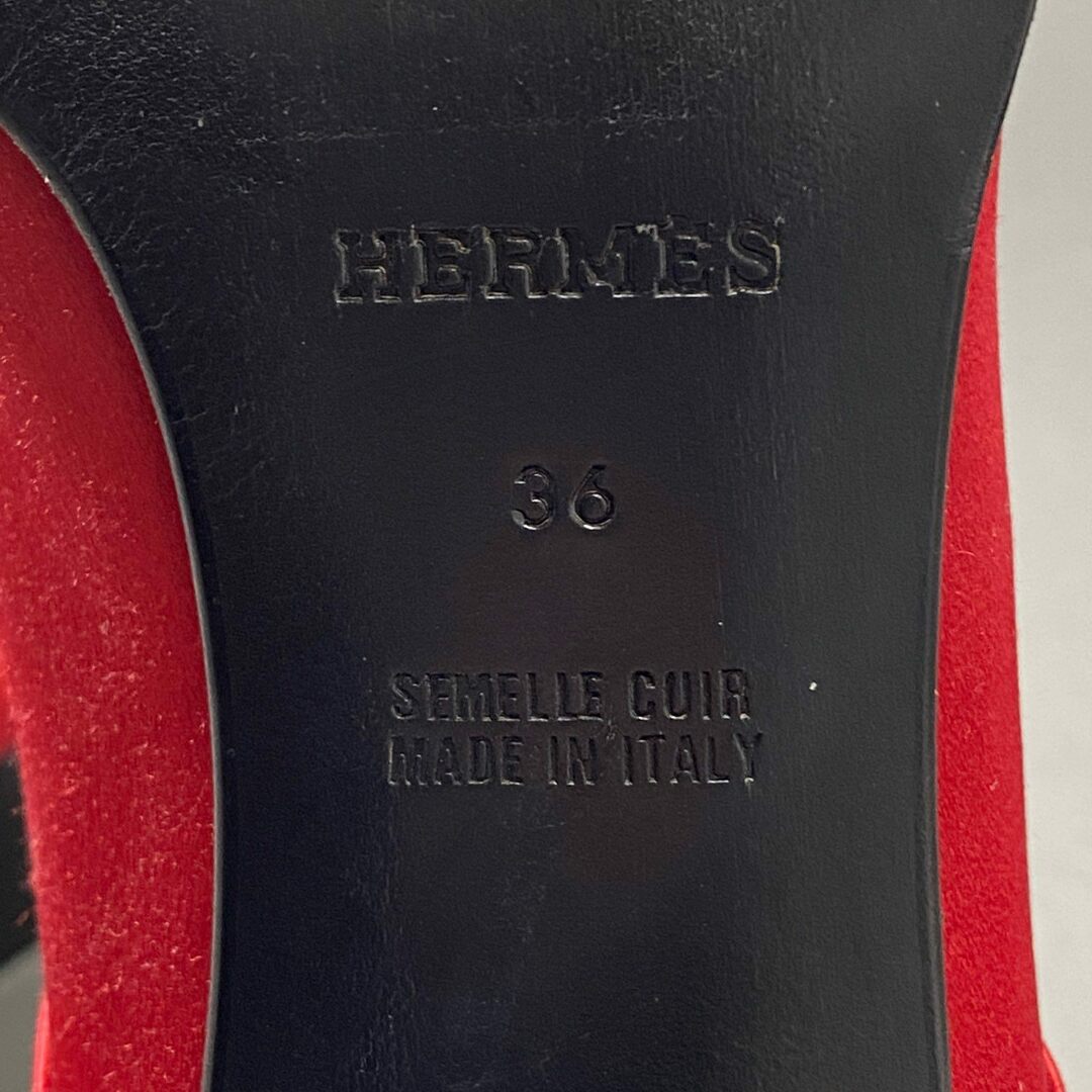 Hermes(エルメス)の3d10 HERMES エルメス フラメンコシューズ 36 レッド パンプス イタリア製 キャップトゥ flamenco shoes レディース 婦人靴 靴 レディースの靴/シューズ(ハイヒール/パンプス)の商品写真