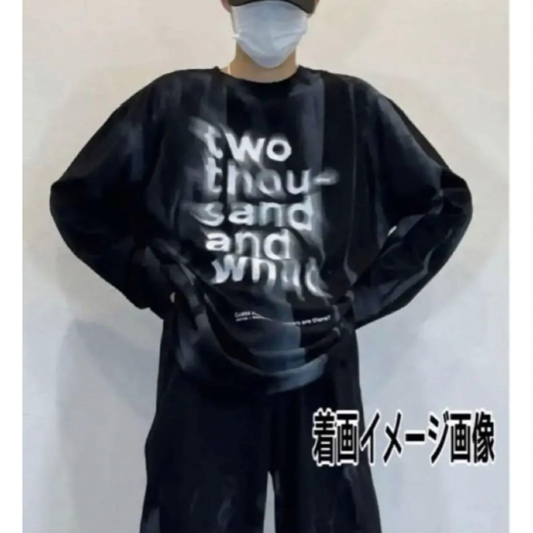 新品 ムラプリントロンT メンズプリントロンT オーバーサイズロンT 黒 M メンズのトップス(Tシャツ/カットソー(七分/長袖))の商品写真