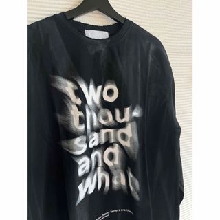 新品 ムラプリントロンT メンズプリントロンT オーバーサイズロンT 黒 M(Tシャツ/カットソー(七分/長袖))