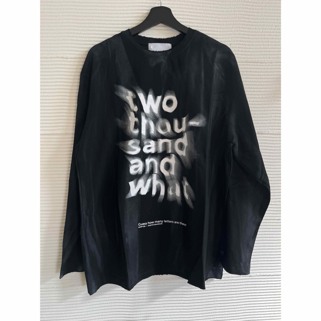 新品 ムラプリントロンT メンズプリントロンT オーバーサイズロンT 黒 L メンズのトップス(Tシャツ/カットソー(七分/長袖))の商品写真