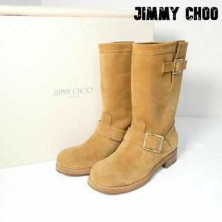 ジミーチュウ(JIMMY CHOO)の極美品 Jimmy Choo スエード ベルト ミドル ブーツ エンジニアブーツ(ブーツ)