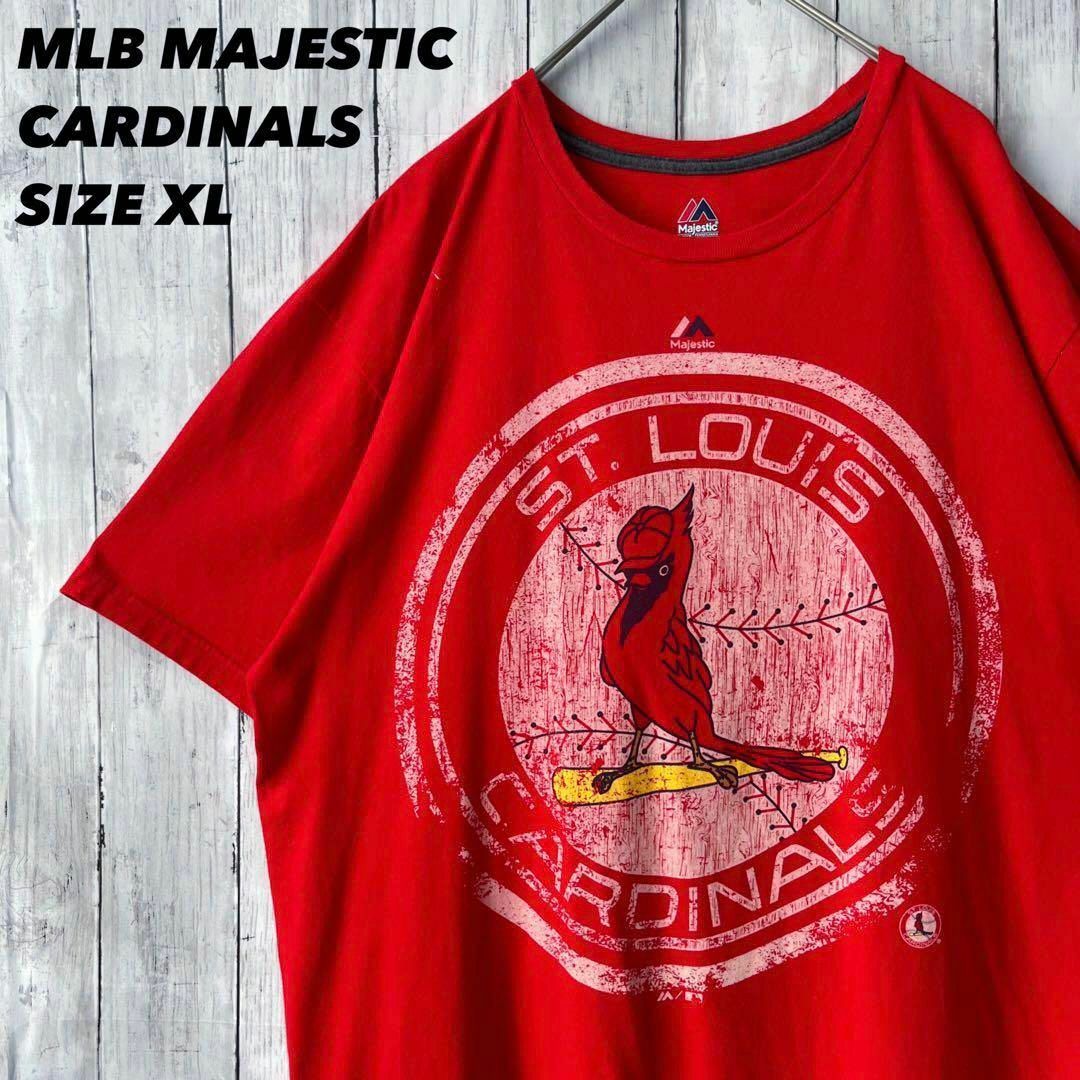 MLB(メジャーリーグベースボール)のアメリカ古着MLB カージナルス　ゆるだぼオーバーサイズプリントTシャツ　XL赤 メンズのトップス(Tシャツ/カットソー(半袖/袖なし))の商品写真