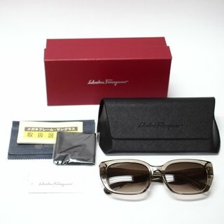 フェラガモ(Ferragamo)のP242-20 Ferragamo サングラス SF1094SLB 55□18 140 オリーブ 箱 ケース セルフレーム プラスチック グレージュ ブラウン フェラガモ(サングラス/メガネ)