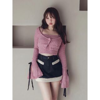 バブルス(Bubbles)のLotta ribbon set cardigan(カーディガン)