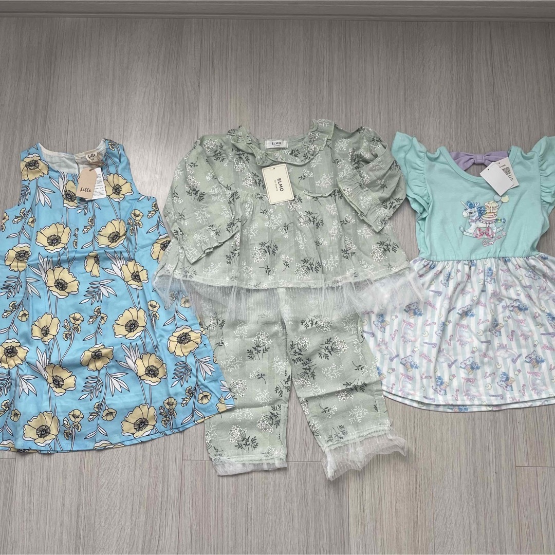 しまむら(シマムラ)のキッズ　子ども服　女の子　110 まとめ売り　ワンピース　新品　未使用　タグ付き キッズ/ベビー/マタニティのキッズ服女の子用(90cm~)(ワンピース)の商品写真