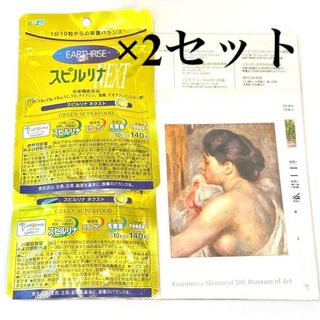 ディーアイシー(DIC)のスピルリナ140粒×4袋+DIC川村美術館入館券付絵葉書×4枚(その他)