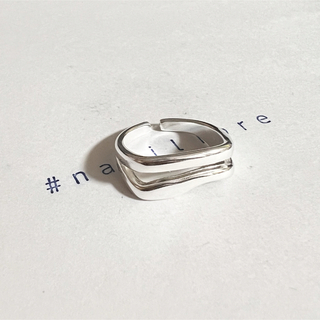 シルバーリング 925 銀 鍵穴 キーホール ダブルライン 不規則 韓国 指輪⑧(リング(指輪))