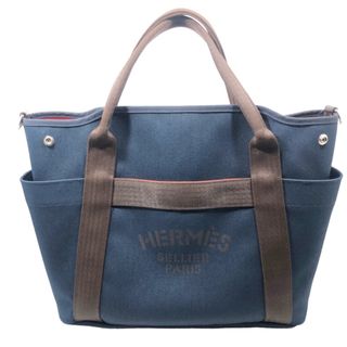 エルメス(Hermes)の　エルメス HERMES サックドパンサージュ C刻印 ネイビー/オレンジ トワルアッシュ メンズ トートバッグ(トートバッグ)