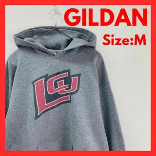 GILDAN - 【美品】古着　カレッジ　ロゴ　スウェット　グレー　メンズ　M