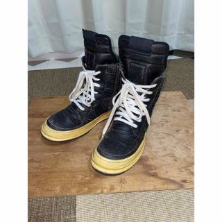 リックオウエンス(Rick Owens)のリックオウエンス Rickowens ダンク 42 黒ブリスターレザー(スニーカー)