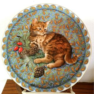 エインズレイ(Aynsley China)の【美品】レズリー アン アイボリー　子猫　 1月 ブロッサム(食器)