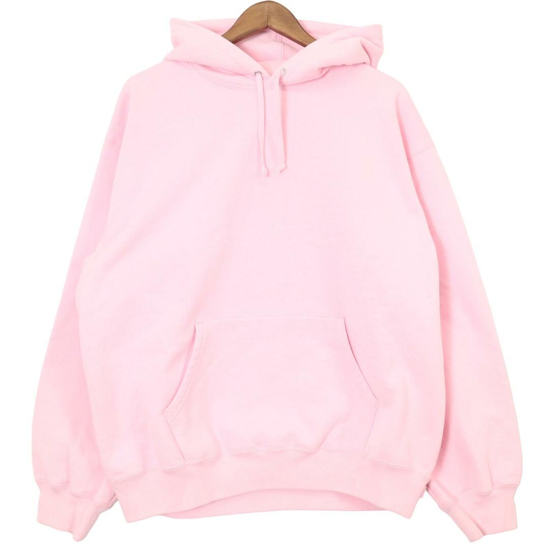 Supreme(シュプリーム)のシュプリーム ピンク 2023年秋冬 サテン アップリケ プルオーバーフーディ Satin Applique Hooded Sweatshirt L メンズのトップス(その他)の商品写真