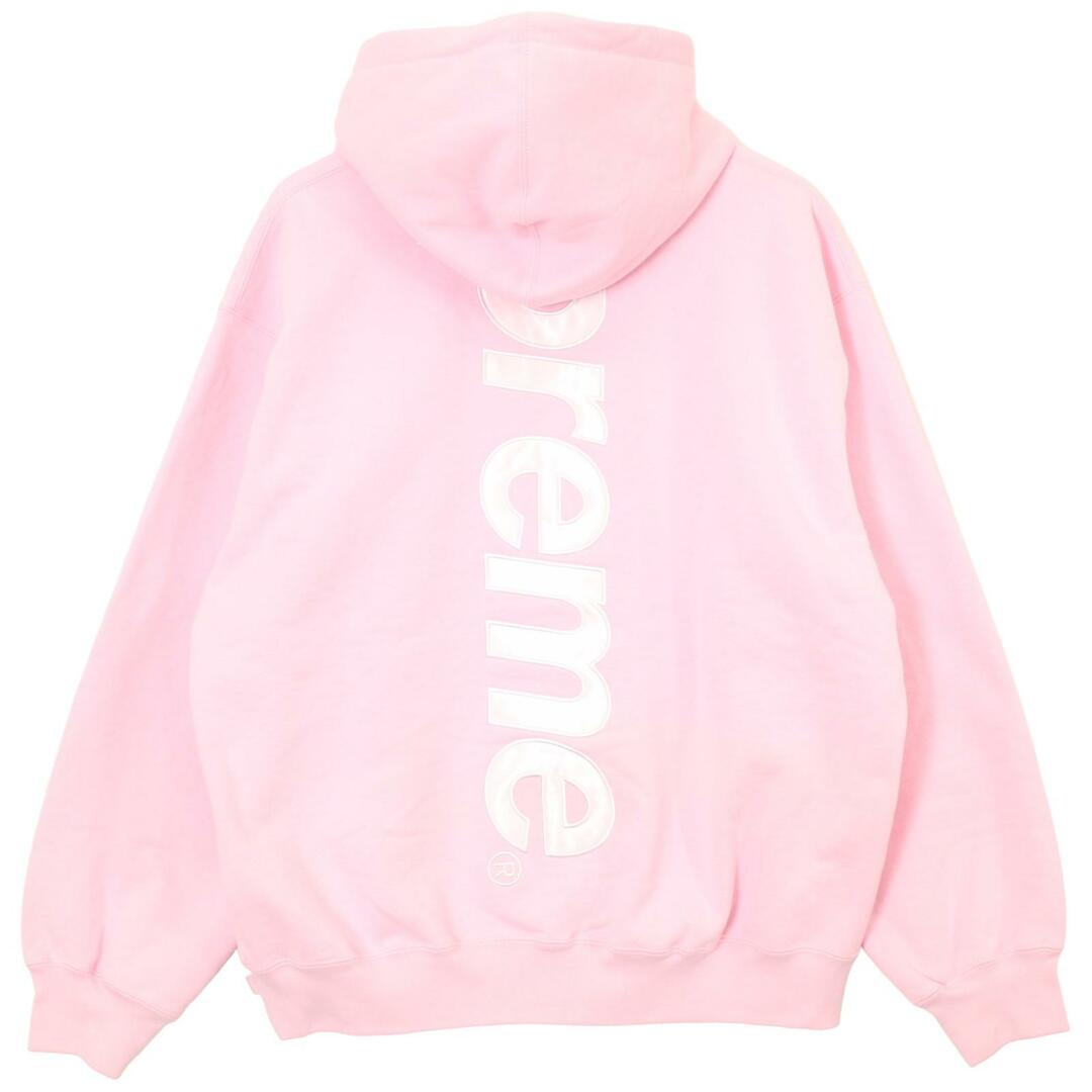 Supreme(シュプリーム)のシュプリーム ピンク 2023年秋冬 サテン アップリケ プルオーバーフーディ Satin Applique Hooded Sweatshirt L メンズのトップス(その他)の商品写真