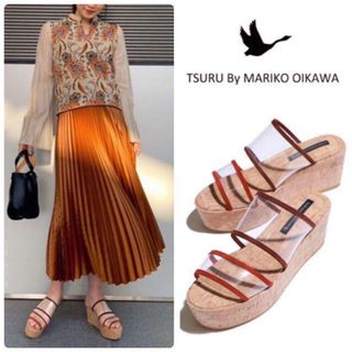 TSURU by Mariko Oikawa - 雑誌掲載◇ツルバイマリコオイカワ　Harper ウエッジソール　新品　24.5