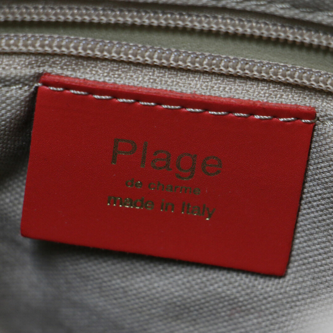 Plage(プラージュ)の美品 Plage プラージュ バッグ ハンドバッグ レッド 赤 バケツバッグ 筒形 巾着 牛革 本革 レザー カバン イタリア製 シンプル 大人 きれいめ【レディース】【中古】 レディースのバッグ(ハンドバッグ)の商品写真