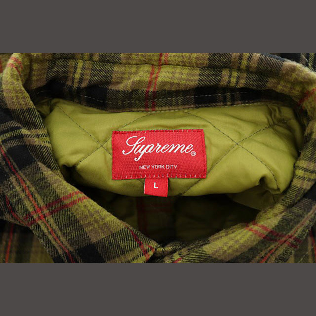 Supreme(シュプリーム)のシュプリーム 21AW キルテッド シャツ チェック柄 中綿 ジャケット L メンズのトップス(シャツ)の商品写真