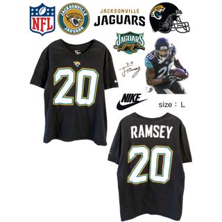 ナイキ(NIKE)のNFL　ジャガーズ　Ramsey　20　Tシャツ　L　黒　USA古着(Tシャツ/カットソー(半袖/袖なし))