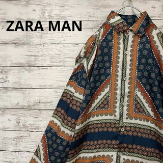 ザラ(ZARA)のZARA MAN 総柄シャツ ポリシャツ 個性的 お洒落 入手困難 激レア(シャツ)