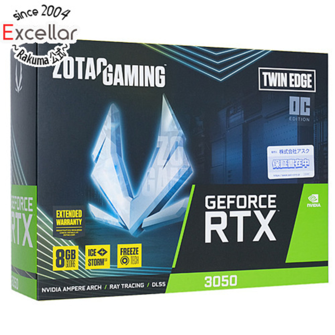 【新品訳あり(箱きず・やぶれ)】 ZOTAC製グラボ　GAMING GeForce RTX 3050 Twin Edge OC ZT-A30500H-10M　PCIExp 8GB スマホ/家電/カメラのPC/タブレット(PCパーツ)の商品写真