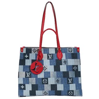 ルイヴィトン(LOUIS VUITTON)のルイ ヴィトン LOUIS VUITTON バッグ モノグラム デニム レディース ブランド トートバッグ ハンドバッグ ショルダーバッグ 2way オンザゴー GM ブルー M44992 青 大容量 大きめ おしゃれ 2020年春夏 【中古】(トートバッグ)