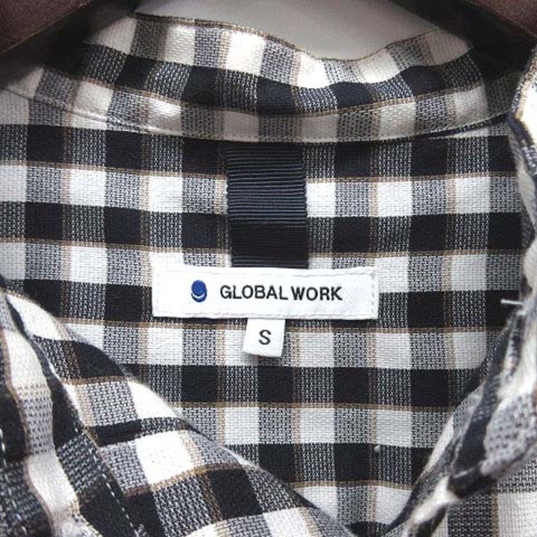 GLOBAL WORK(グローバルワーク)のグローバルワーク ドライ パナマ バンドカラー チェック シャツ 七分袖 S メンズのトップス(シャツ)の商品写真