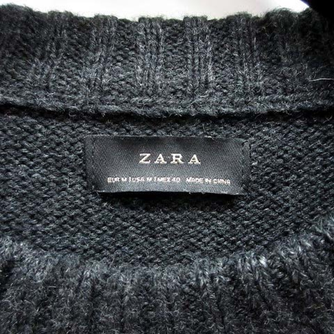 ZARA(ザラ)のザラ ZARA オーバーサイズ ニット セーター 長袖 ウール混 チャコール M メンズのトップス(ニット/セーター)の商品写真