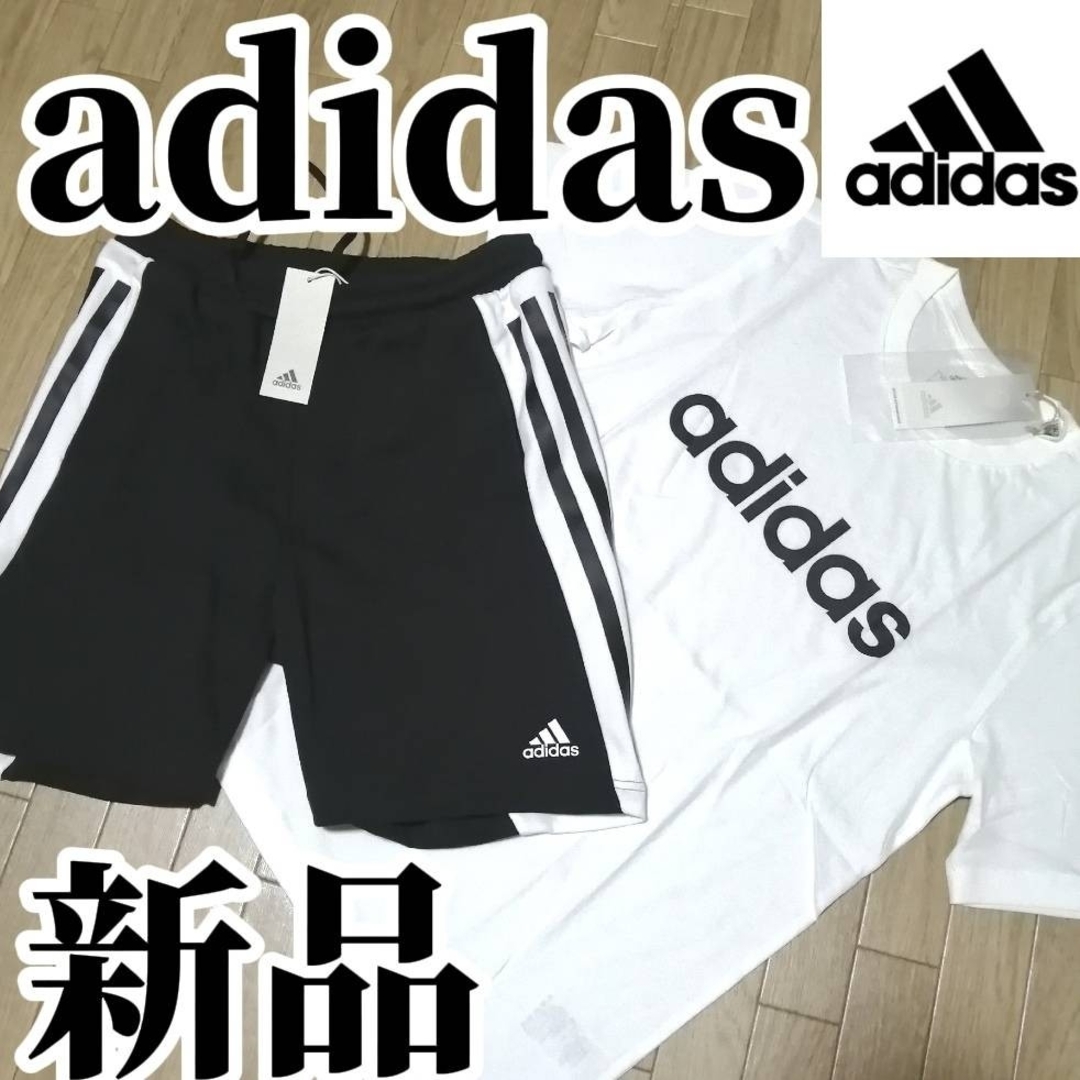 adidas(アディダス)の【大人気上下セット】新品　アディダス　メンズ　Мサイズ　Tシャツ　ハーフパンツ メンズのトップス(その他)の商品写真