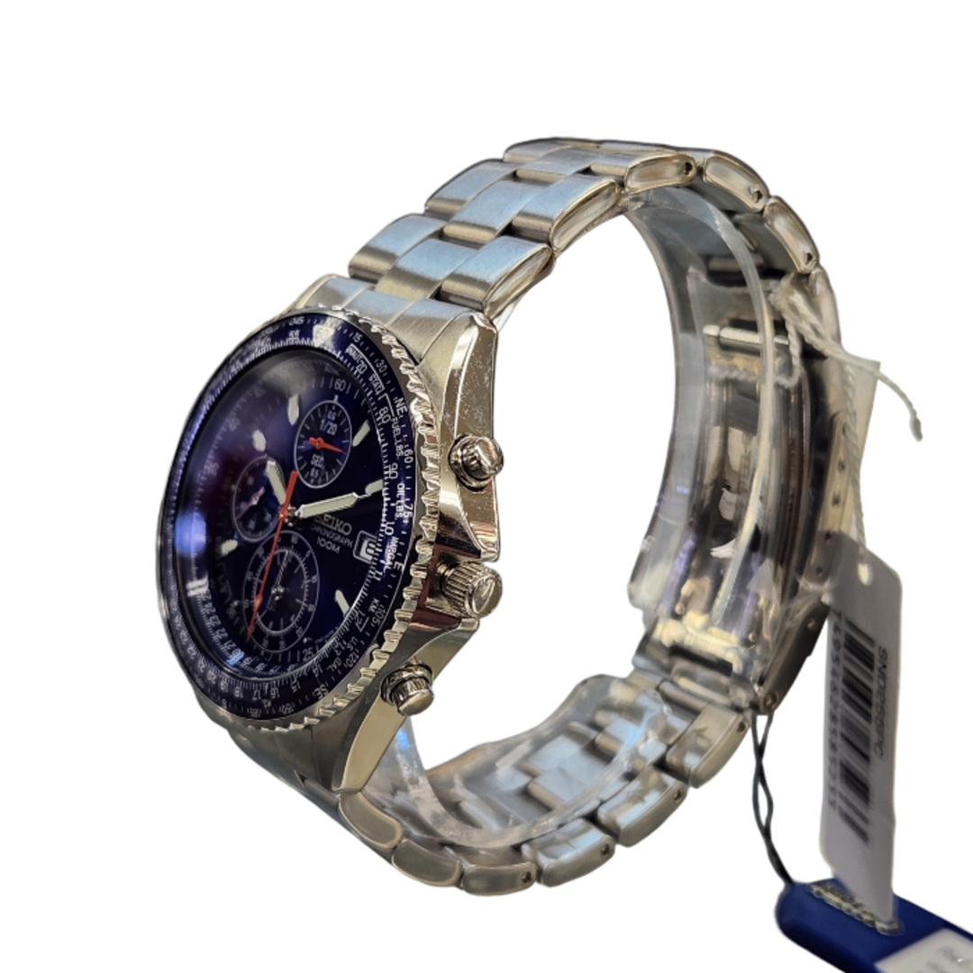 SEIKO(セイコー)のSEIKO セイコー 腕時計 メンズ クロノグラフ デイト SS QZ クォーツ シルバー/ブルー 7T92-0CF0 中古 T1 メンズの時計(腕時計(アナログ))の商品写真