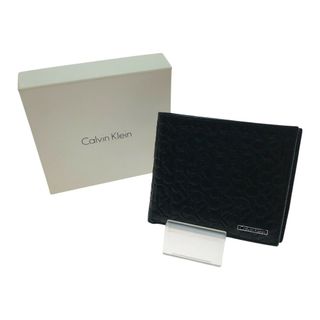 Calvin Klein - □□Calvin Klein カルバンクライン 二つ折り財布 ロゴ 型押し 74285 ブラック