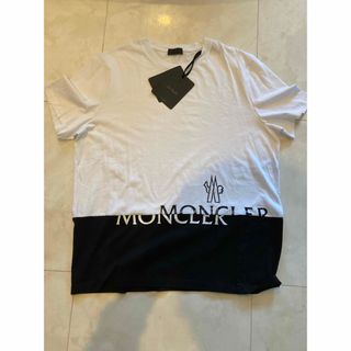 モンクレール(MONCLER)のサイズL】モンクレール   MONCLER 半袖Tシャツ ホワイト ツートンロゴ(Tシャツ/カットソー(半袖/袖なし))