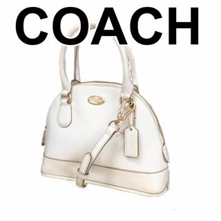 コーチ(COACH)のCOACH　コーチ　ハンドバッグ　レザー　ホワイト(ハンドバッグ)