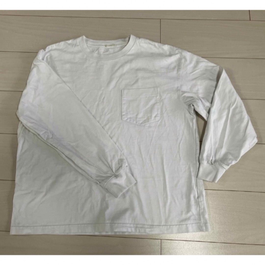 GU(ジーユー)のGU 長袖白T メンズのトップス(Tシャツ/カットソー(七分/長袖))の商品写真