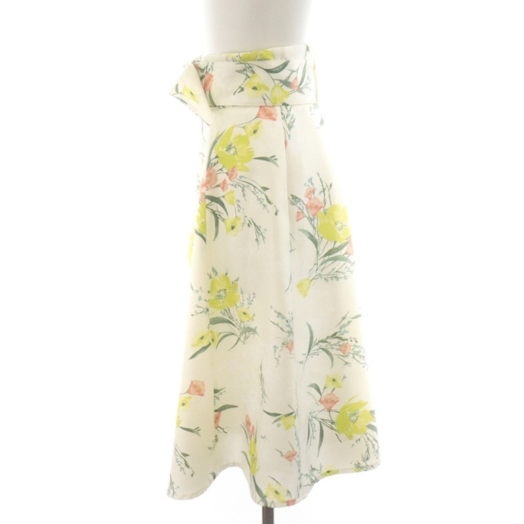 Apuweiser-riche(アプワイザーリッシェ)のアプワイザーリッシェ フレアスカート ミモレ ロング 花柄 1 S 白 黄 レディースのスカート(ロングスカート)の商品写真