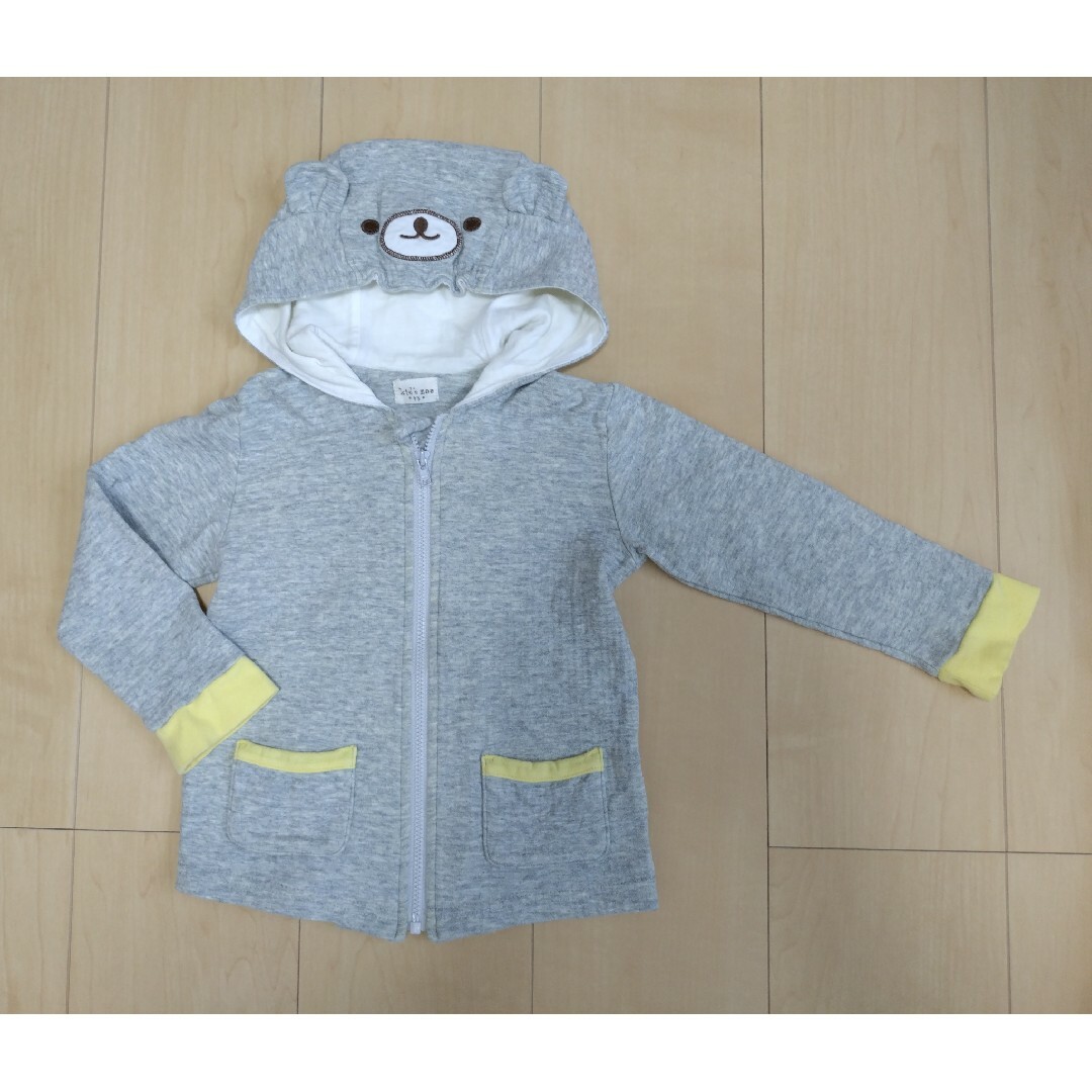 kid’s zoo(キッズズー)の【古着】 95 キッズズー  Kidszoo くまフード パーカー キッズ/ベビー/マタニティのキッズ服女の子用(90cm~)(ジャケット/上着)の商品写真