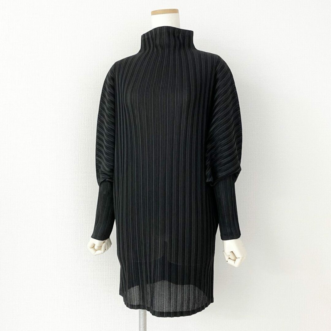 PLEATS PLEASE ISSEY MIYAKE(プリーツプリーズイッセイミヤケ)の21d10 【美品】 PLEATS PLEASE プリーツプリーズ PP21-FT355 ドルマンスリーブ ワイドシルエット カットソー ブラウス 3 ブラック レディース レディースのトップス(カットソー(長袖/七分))の商品写真