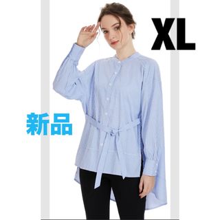 SPRING SEAON シャツ ブラウス レディース チュニック 長袖 XL(シャツ/ブラウス(長袖/七分))