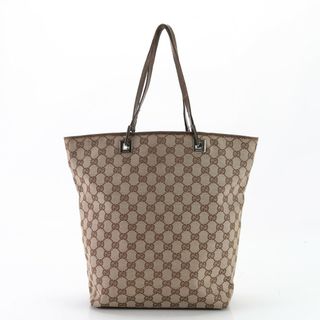 グッチ(Gucci)のグッチ GGキャンバス 31243 002404 レザー トート バッグ ショルダー ビジネス 通勤 本革 ブラウン A4 メンズ レディース EEM W13-4(トートバッグ)