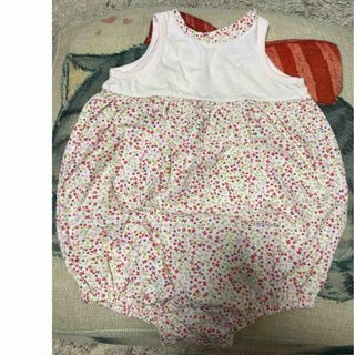 プチバトー(PETIT BATEAU)のプチバトー　ロンパース  花柄　中古(ロンパース)