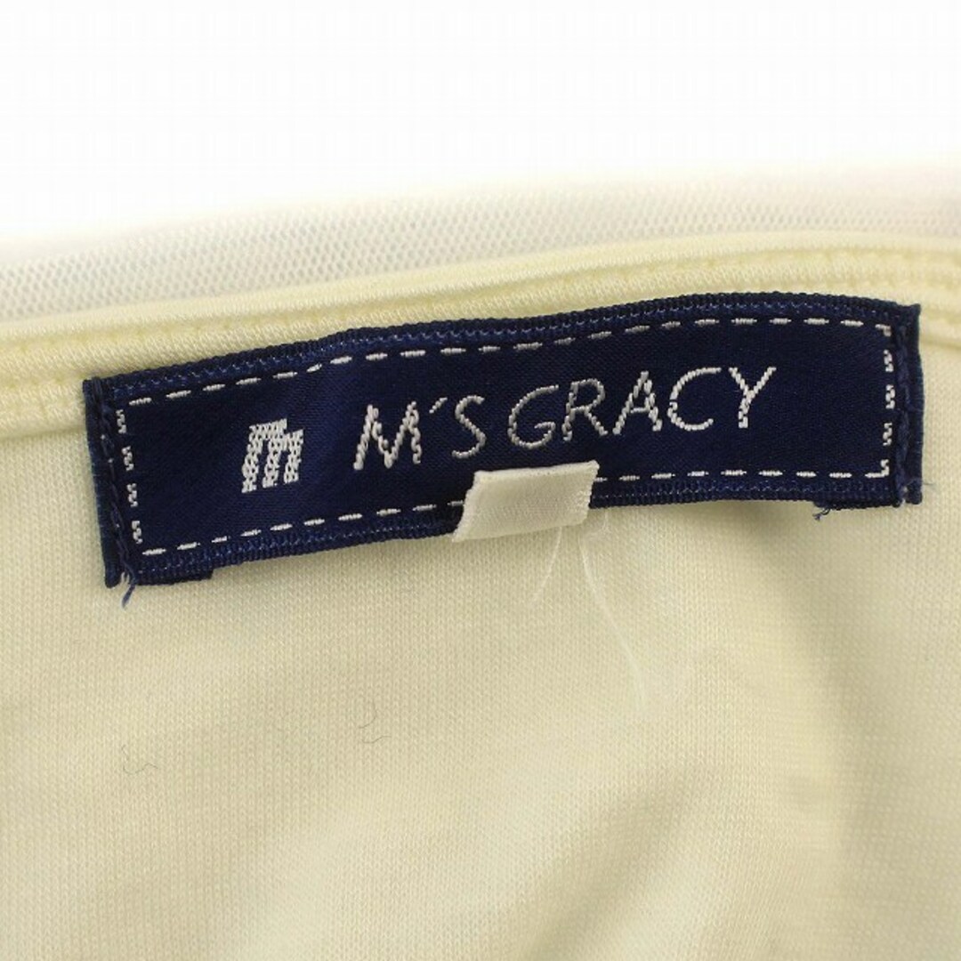 M'S GRACY(エムズグレイシー)のエムズグレイシー M'SGRACY カットソー 長袖 レース フリル 38 白 レディースのトップス(カットソー(長袖/七分))の商品写真