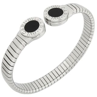 BVLGARI - ブルガリ BVLGARI ブレスレット ブルガリブルガリ トゥボガス ステンレススチール オニキス ブラック×シルバー M【中古】